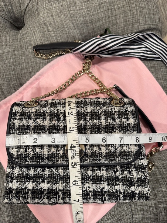 Kate Spade Natalia Black & White Tweed Convertible Chain Shoulder Crossbody Bag - Picture 17 of 17